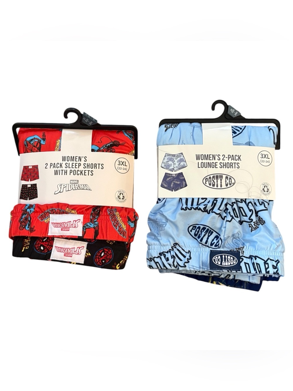Marvel 2-Pack Spider-man sleep Shorts & Posty Co. 2 lounge shorts - size: 3XL